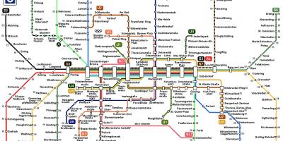 Карта на метрото на Мюнхен, Германия
