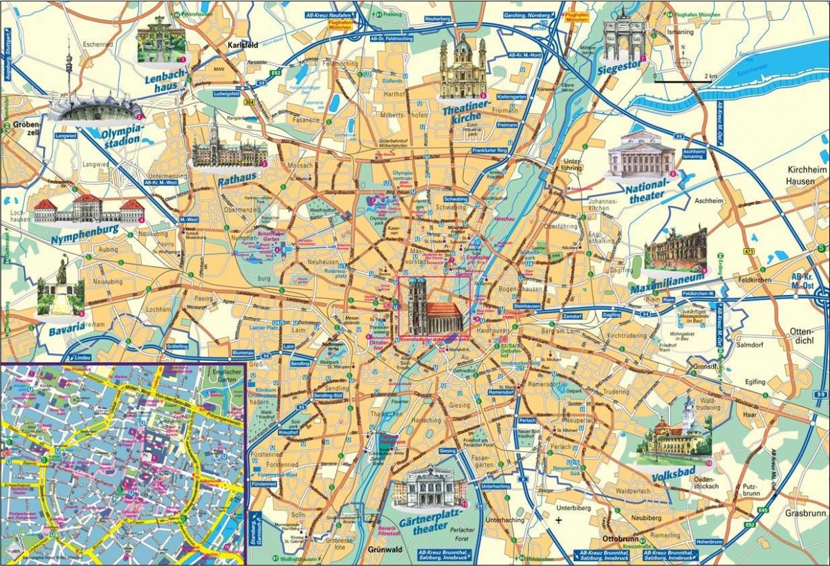 карта на град Мюнхен, Германия