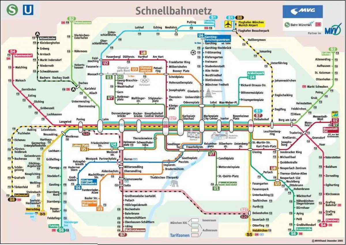 метрото на Мюнхен карта