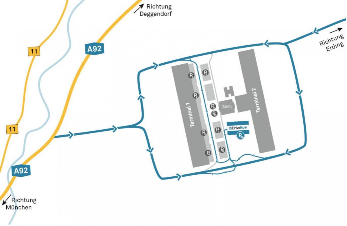 летище Мюнхен карта автомобили под наем 