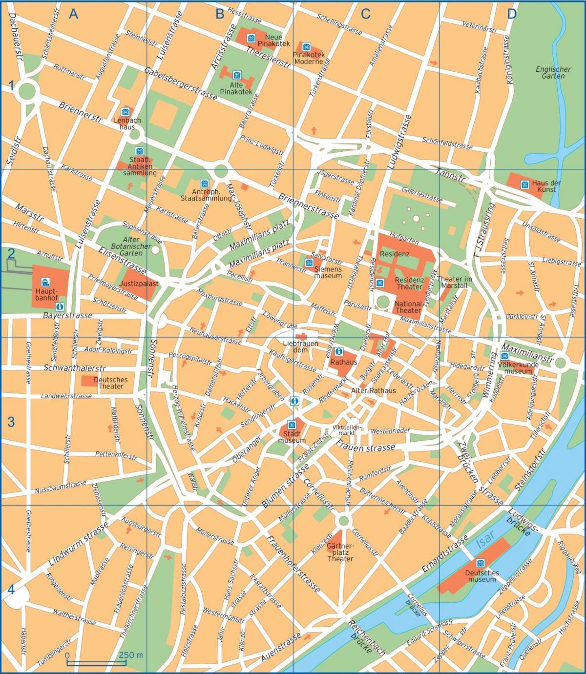карта на улиците на Мюнхен, Германия