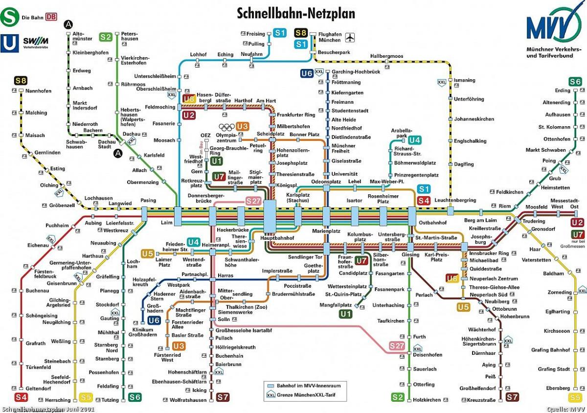 Мюнхен транспортна картата