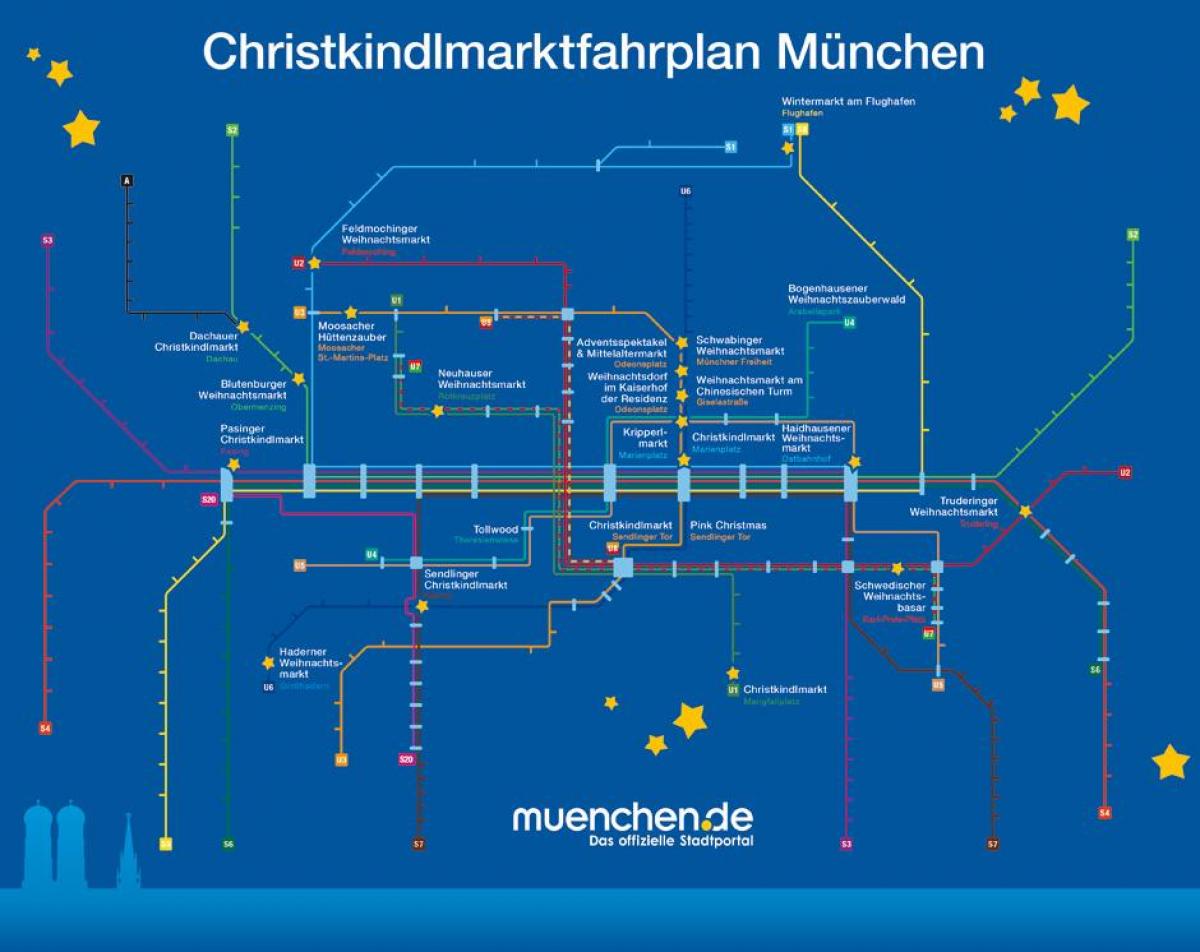 Карта на Мюнхен коледни базари