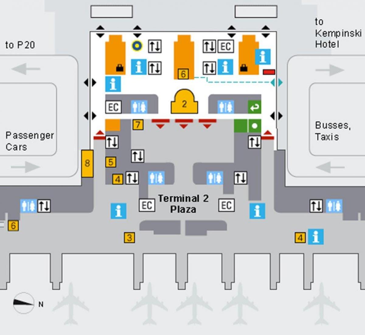 Схема на летище Мюнхен пристигане