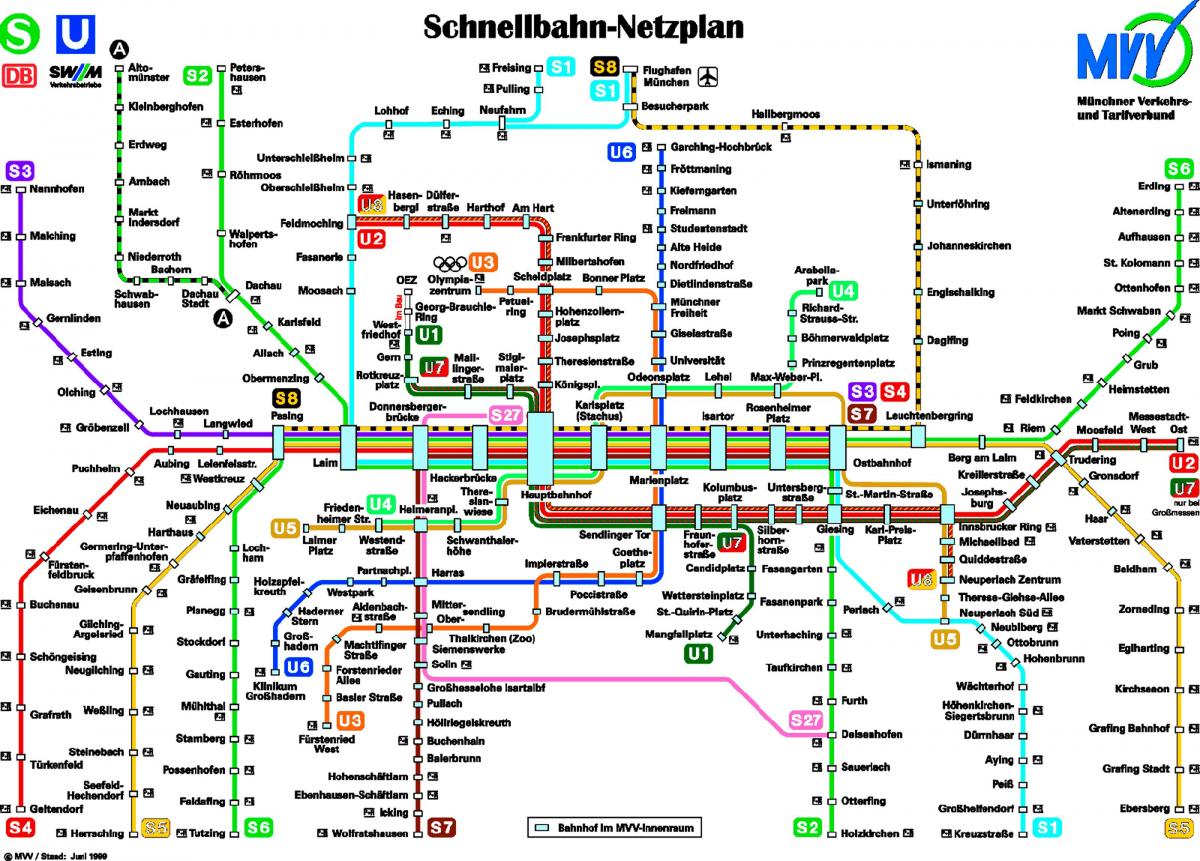 Карта за метрото в Мюнхен 
