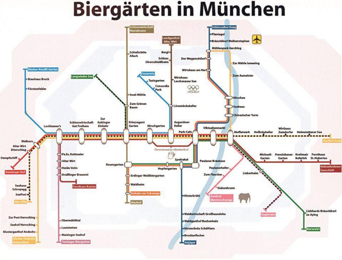 Карта на Мюнхен бирена градина