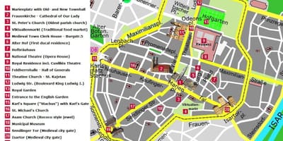 Мюнхен карта забележителности