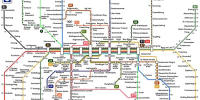 Карта на метрото на Мюнхен, Германия