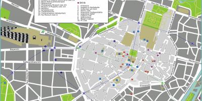 Туристическа карта на забележителностите на Мюнхен